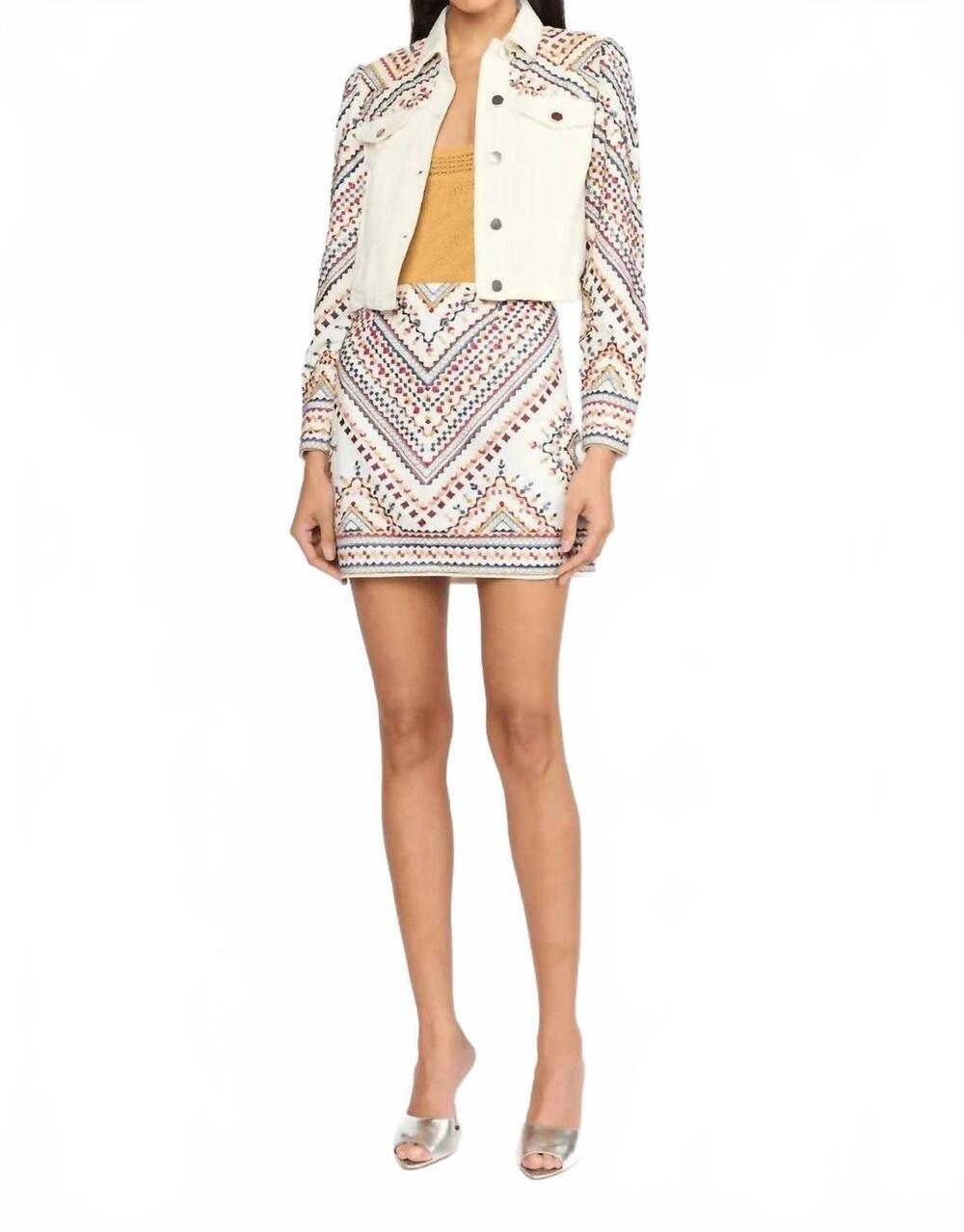 NEW CHRISTY LYNN fenix jacket in ecru mosaic